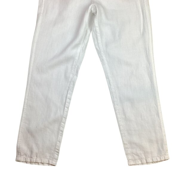 J. Jill Love Linen Womens Small White Pants 100% Linen Made In India - Picture 6 of 12
